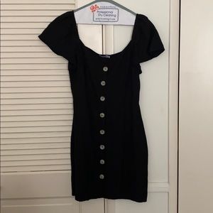 Vagabond black linen dress
